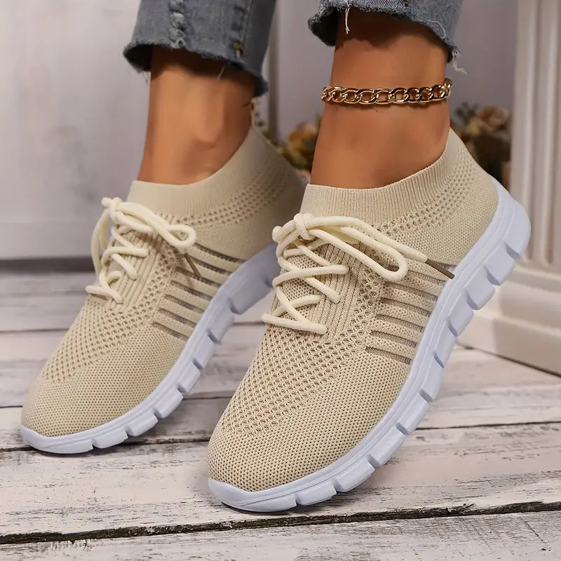 Women's Solid Color Lightweight Breathable Mesh Sneakers Trainers
