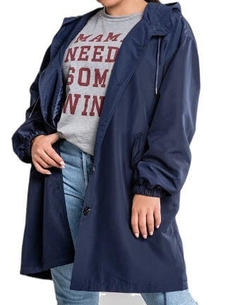 Water Resistant Oversized Hooded Windbreaker Rain Resistant Jacket