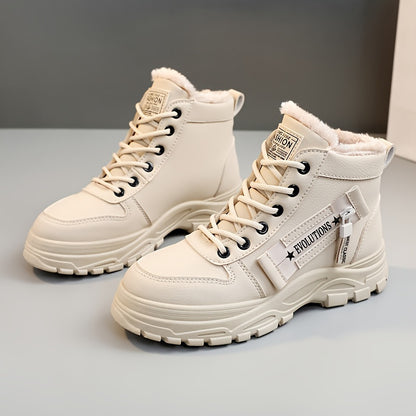 Women's Warm Plush Lined Sneakers Ankle Boots for Winter