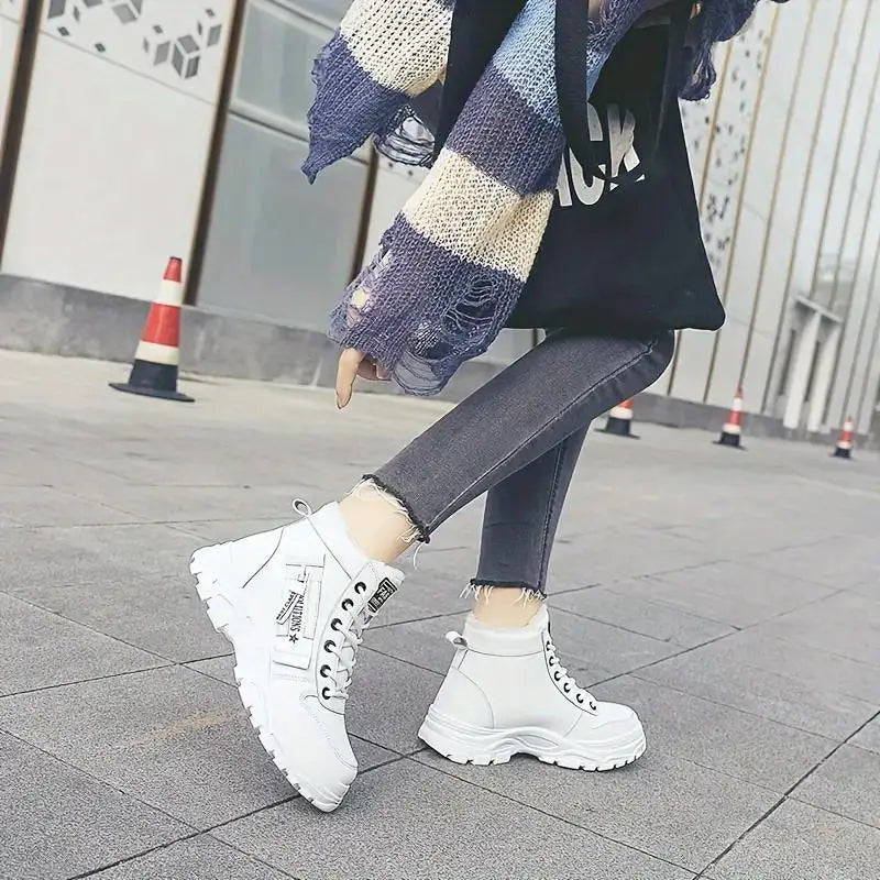 Women's Warm Plush Lined Sneakers Ankle Boots for Winter