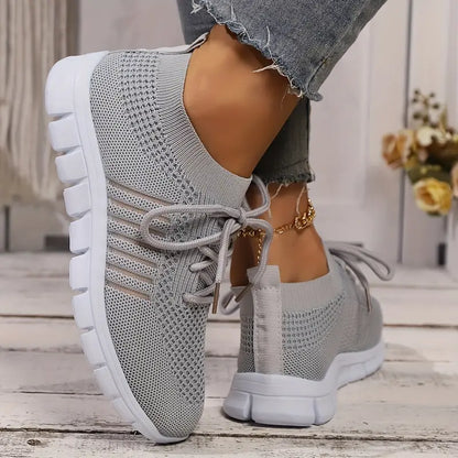 Women's Solid Color Lightweight Breathable Mesh Sneakers Trainers