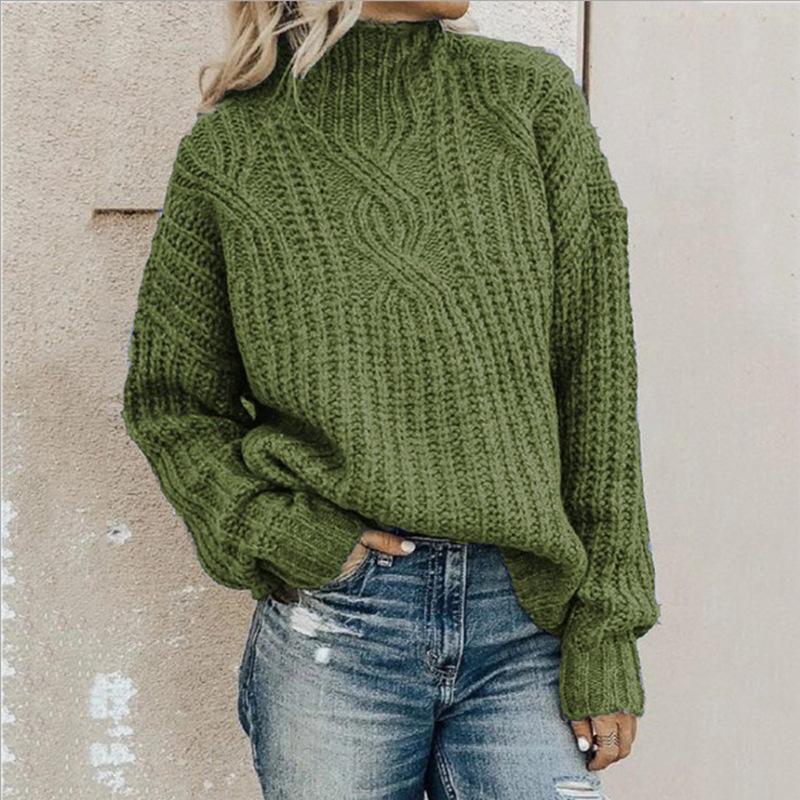 SOLID COLOR KNITTED SWEATER