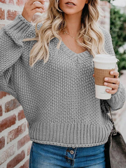 LOOSE KNIT V-NECK SWEATER