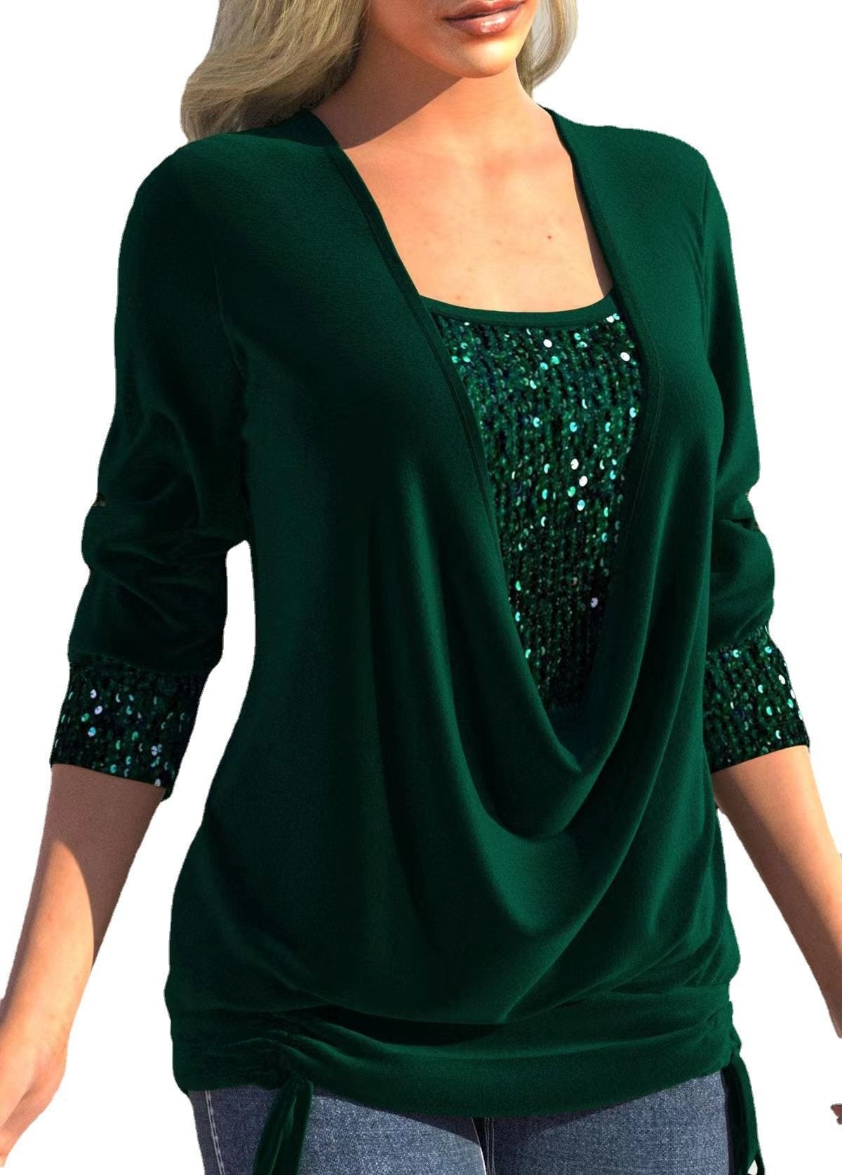 Sequins Long Sleeve Shirt