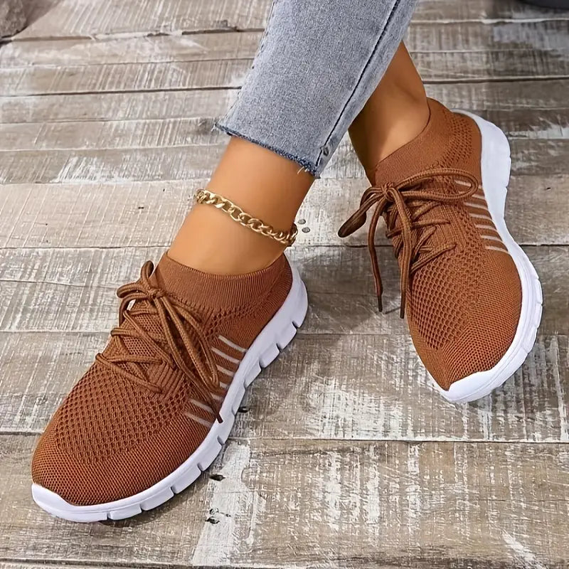Women's Solid Color Lightweight Breathable Mesh Sneakers Trainers