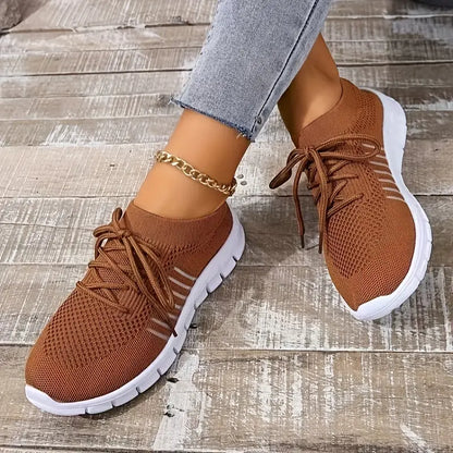 Women's Solid Color Lightweight Breathable Mesh Sneakers Trainers