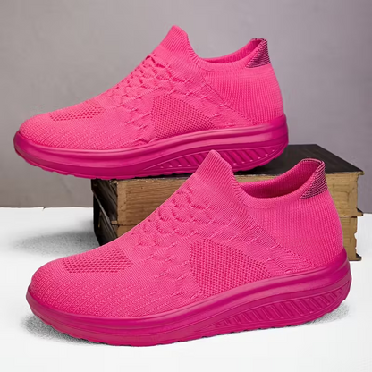 Women's Breathable & Lightweight Knit Non-Slip Slip-On Sneakers Walking Shoes