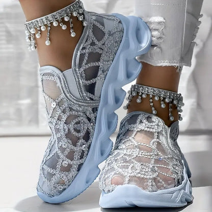 Women's Glitter Mesh Casual Sneakers