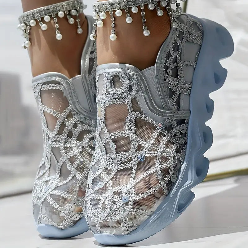 Women's Glitter Mesh Casual Sneakers