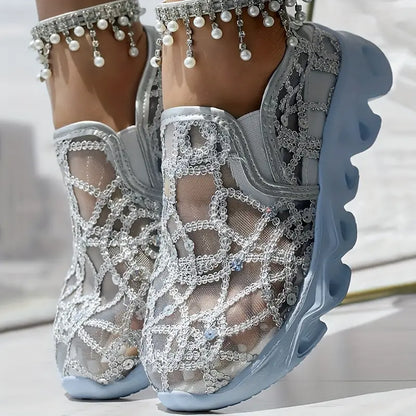 Women's Glitter Mesh Casual Sneakers