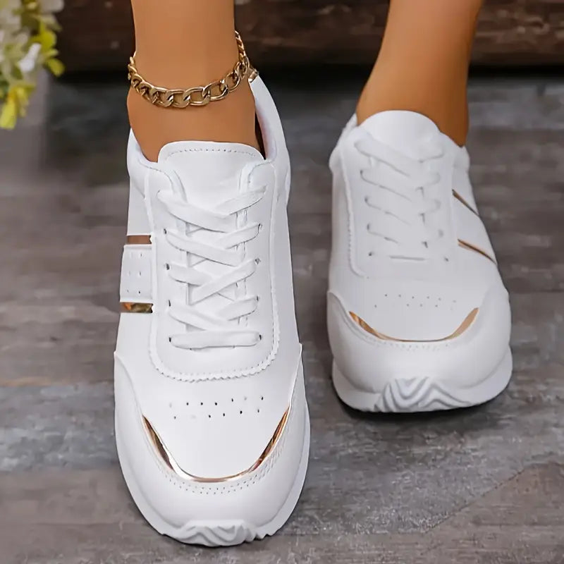Women's Stylish and Elegant Lightweight Sneakers Lace-Up Shoes for All Seasons