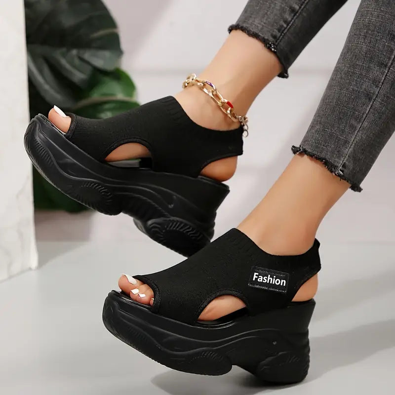 Women's Elastic Soft Sole Casual Platform Sandals Walking Shoes for Vacation