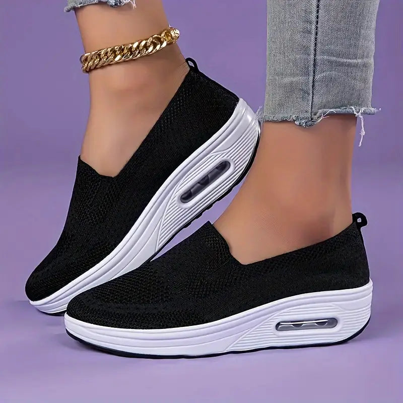 Women's Breathable Knit Slip-on Sneakers Casual Shoes