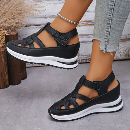 Women's Plus Size Breathable Cut-Out Platform Sports Sandals