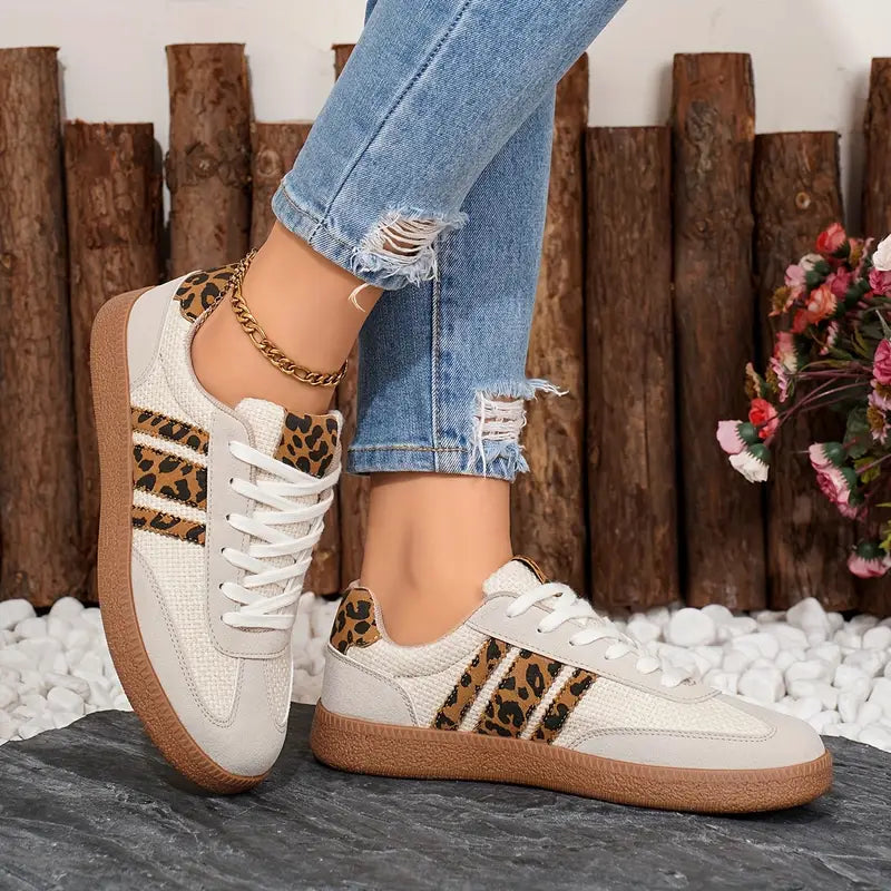Women's Retro Leopard Sneakers for All-Season