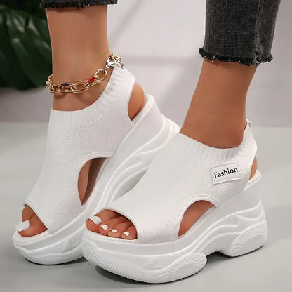 Women's Elastic Soft Sole Casual Platform Sandals Walking Shoes for Vacation