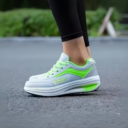 Women's Fly Woven Mesh Surface Breathable Soft-soled Walking Casual Shoes High-soled Platform Cake Shake Sneakers