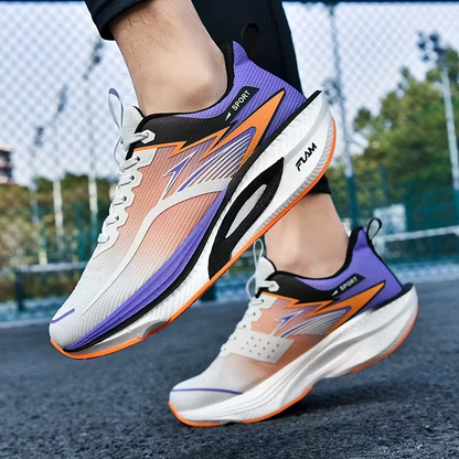 Men‘s Lightweight Breathable Carbon Plate Technology Gradient Color Sneakers Running Shoes