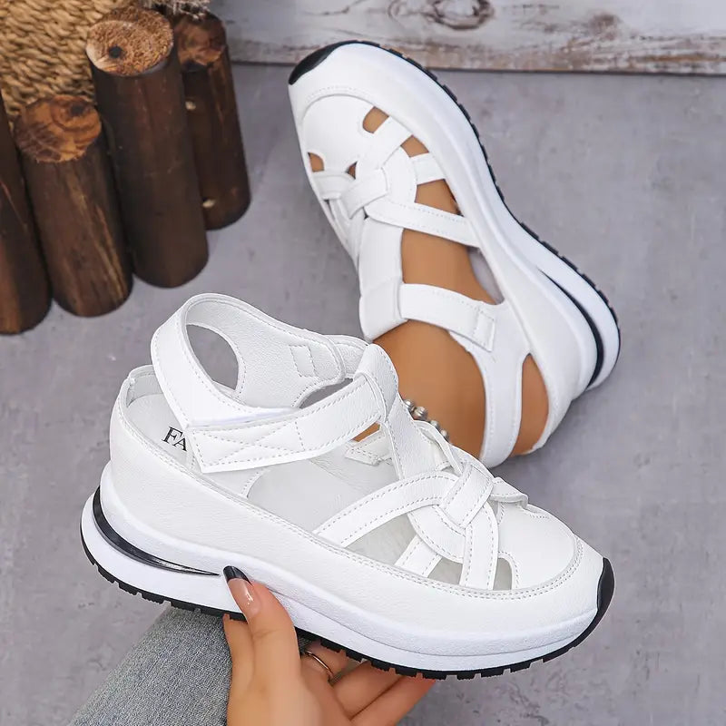 Women's Plus Size Breathable Cut-Out Platform Sports Sandals