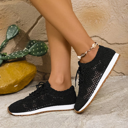 Women's Breathable Lace-Up Mesh Casual Shoes Sneakers