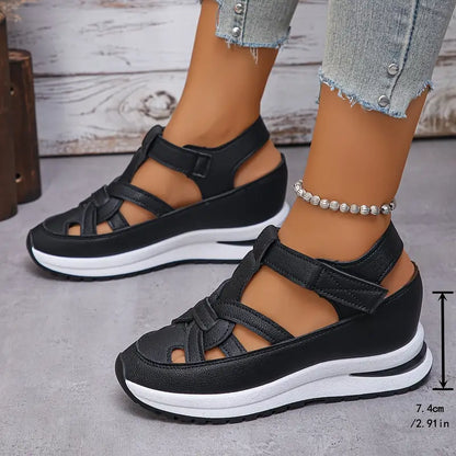 Women's Plus Size Breathable Cut-Out Platform Sports Sandals