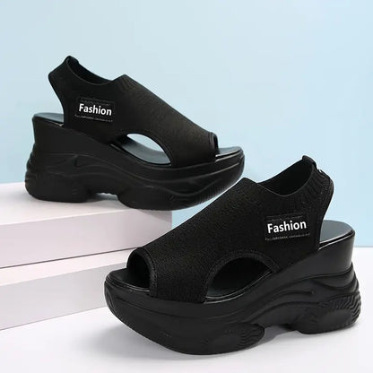 Women's Elastic Soft Sole Casual Platform Sandals Walking Shoes for Vacation