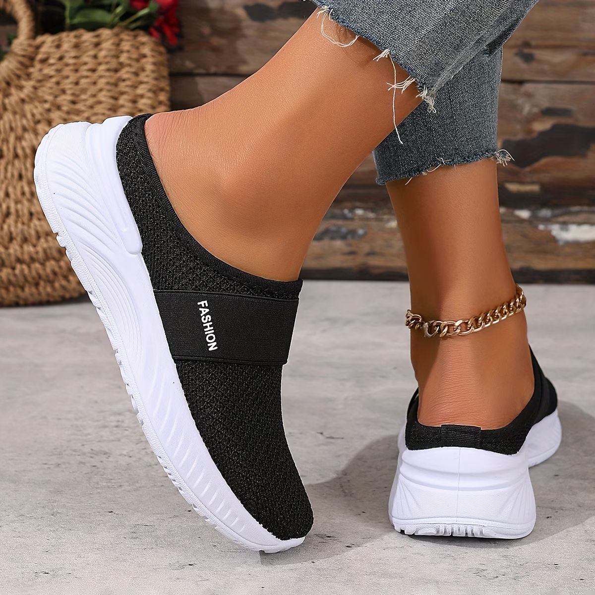 Women's Comfortable Breathable Slip-On Sneakers Sandals for Travel & Summer Outings