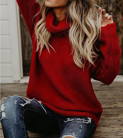 THICK-LINE LONG-SLEEVED TURTLENECK PULLOVER