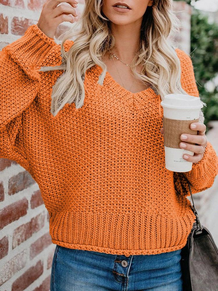 LOOSE KNIT V-NECK SWEATER