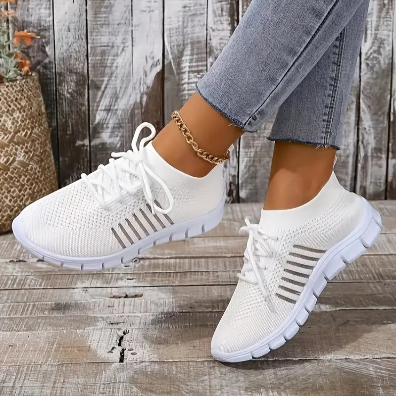 Women's Solid Color Lightweight Breathable Mesh Sneakers Trainers