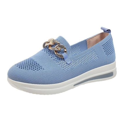 🔥Last Day 49% OFF - Women's Woven Breathable Casual Wedge Sneakers