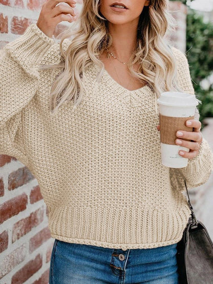 LOOSE KNIT V-NECK SWEATER