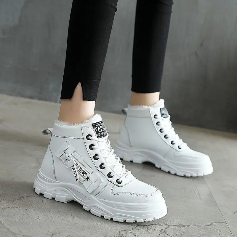 Women's Warm Plush Lined Sneakers Ankle Boots for Winter