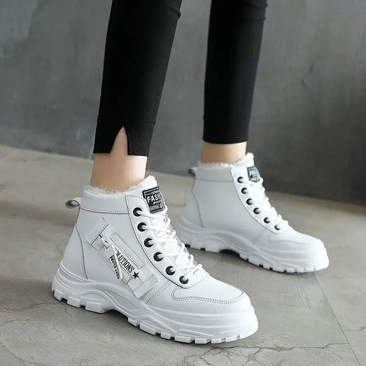Women's Warm Plush Lined Sneakers Ankle Boots for Winter