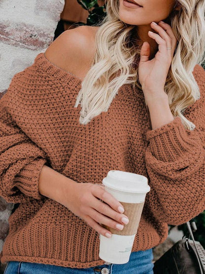 LOOSE KNIT V-NECK SWEATER