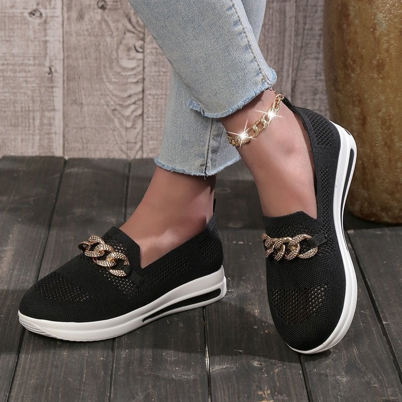 🔥Last Day 49% OFF - Women's Woven Breathable Casual Wedge Sneakers