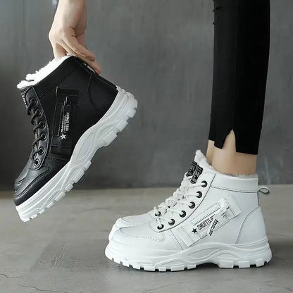 Women's Warm Plush Lined Sneakers Ankle Boots for Winter
