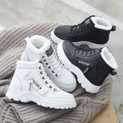 Women's Warm Plush Lined Sneakers Ankle Boots for Winter