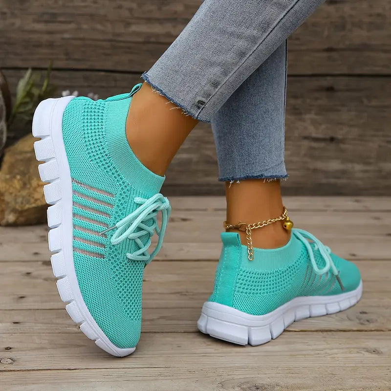 Women's Solid Color Lightweight Breathable Mesh Sneakers Trainers
