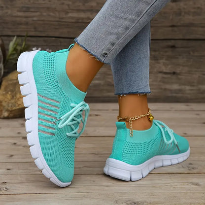 Women's Solid Color Lightweight Breathable Mesh Sneakers Trainers