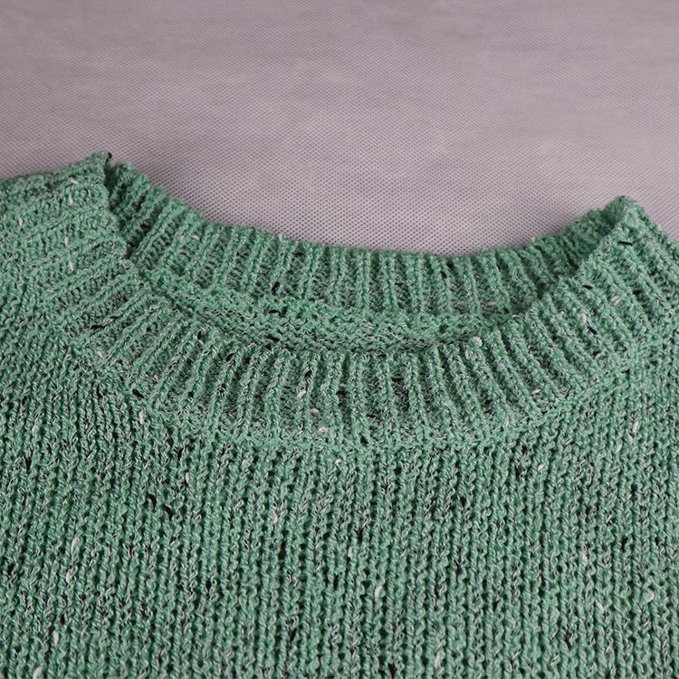 RETRO SOLID COLOR ROUND NECK MULTICOLOR SWEATER