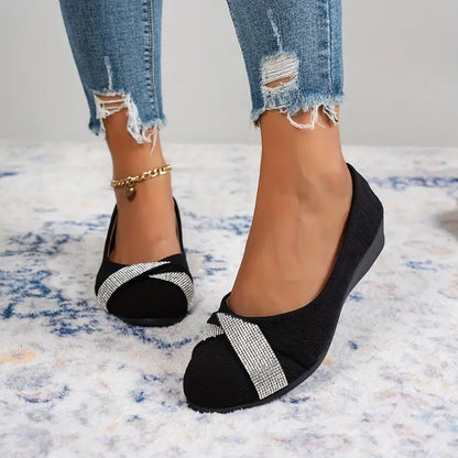 Rhinestone Accents Slip-On Loafers