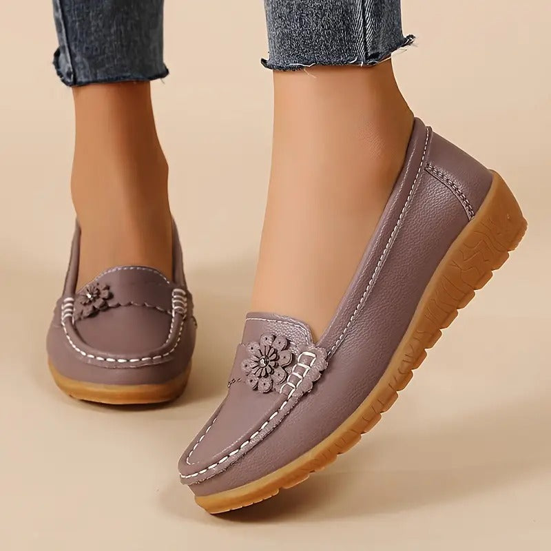 Women's Flower Decor Flat Loafers