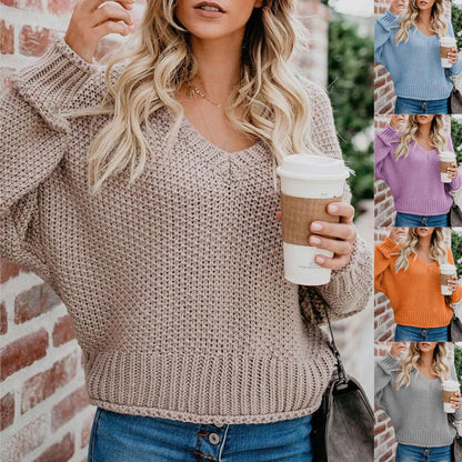 LOOSE KNIT V-NECK SWEATER