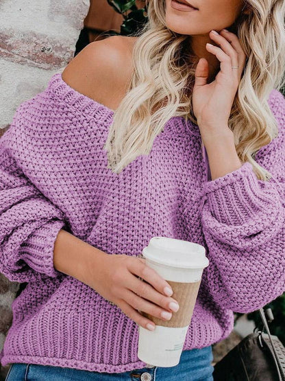 LOOSE KNIT V-NECK SWEATER