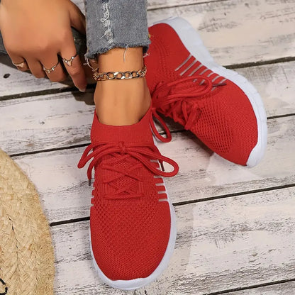 Women's Solid Color Lightweight Breathable Mesh Sneakers Trainers