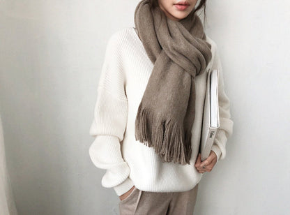Sweater With Irregular Hem In Solid Color