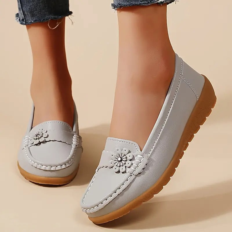 Women's Flower Decor Flat Loafers