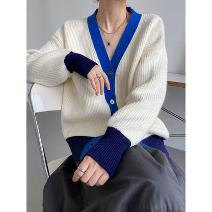 Loose Design Lazy Color Cardigan Sweater Coat