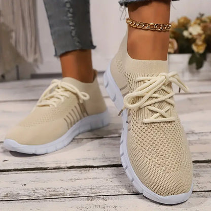 Women's Solid Color Lightweight Breathable Mesh Sneakers Trainers